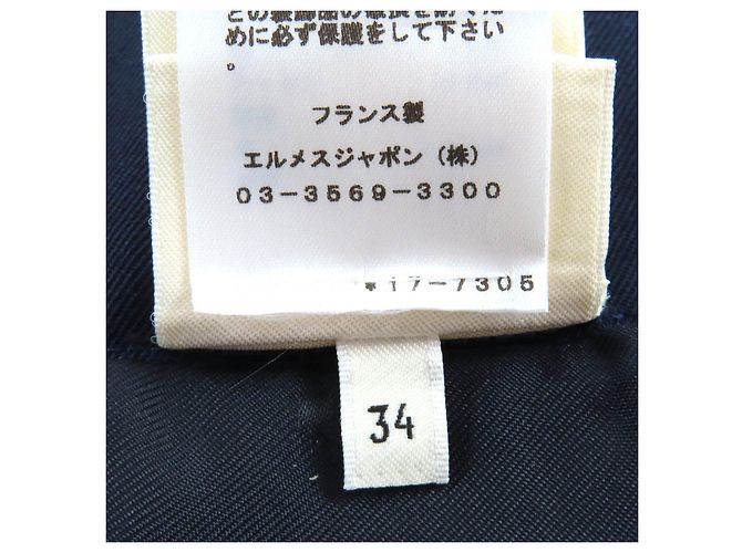 Falda de lana Hermès 34 Azul Azul marino - vista 9