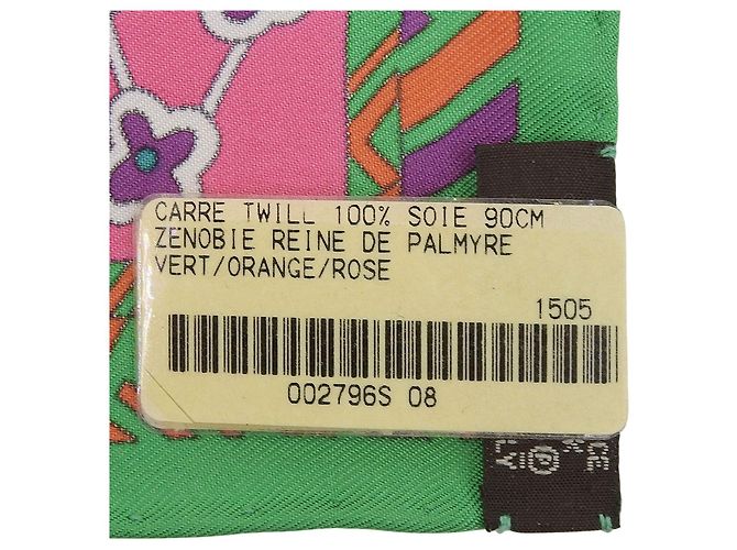 Sciarpa in seta Hermès ZENOBIE REINE DE PALMYRE Verde - vista 10