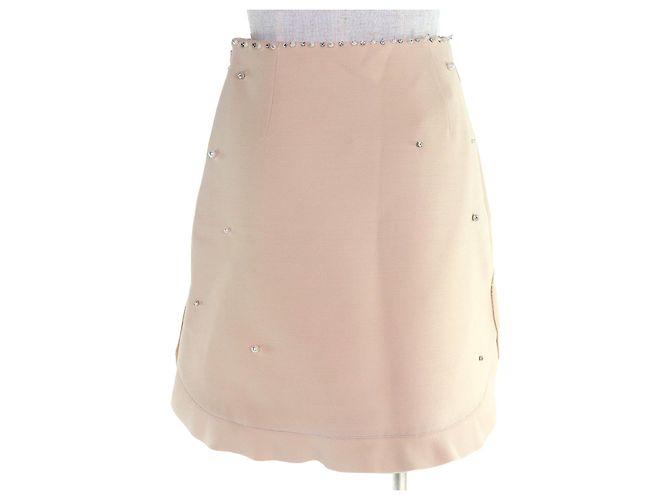 Miu Miu MINI-ROCK MIUMIU Wollrock Beige - Ansicht 3