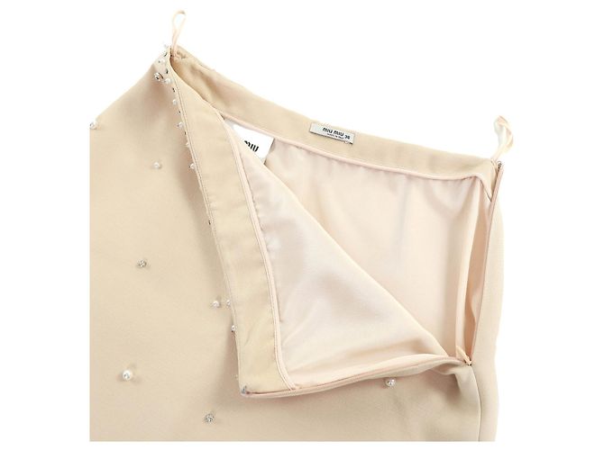 Miu Miu MINI-ROCK MIUMIU Wollrock Beige - Ansicht 4