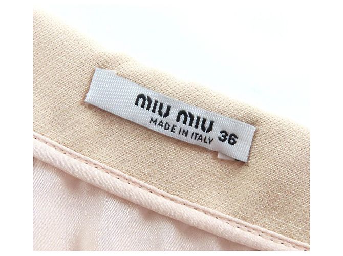 Miu Miu MINI-ROCK MIUMIU Wollrock Beige - Ansicht 6