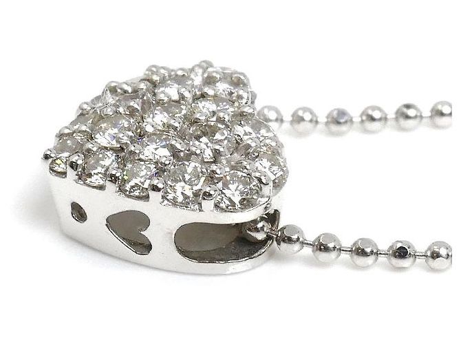 Autre Marque Collana Cuore di Diamanti K18WG Ponte Vecchio Argento - vista 2