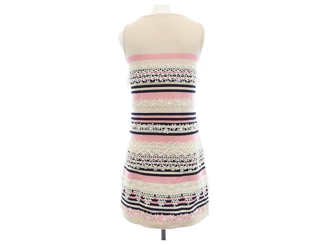 Chanel Kaschmirkleid Schwarz Pink Weiß Beige - Ansicht 2