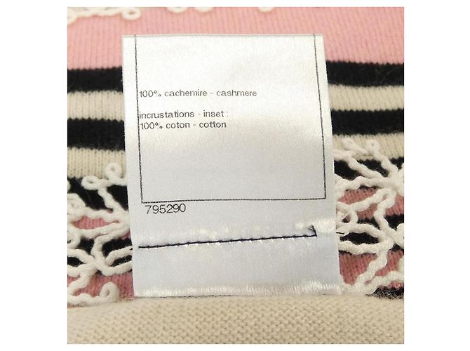 Chanel Kaschmirkleid Schwarz Pink Weiß Beige - Ansicht 3