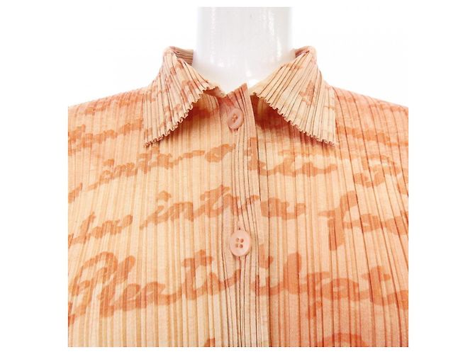 Autre Marque Top Pleats Please Lettering Naranja - vista 4