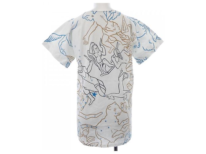 Hermès Hermes CONSTELLATION Baumwoll-T-Shirt Braun Blau Beige - Ansicht 2
