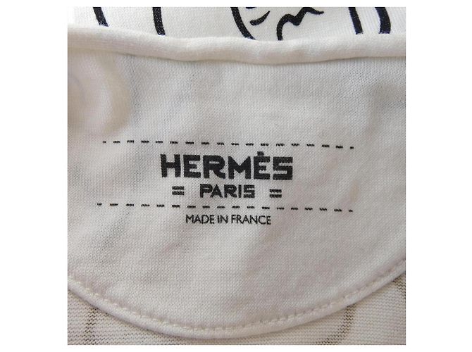 Hermès Hermes CONSTELLATION Baumwoll-T-Shirt Braun Blau Beige - Ansicht 4