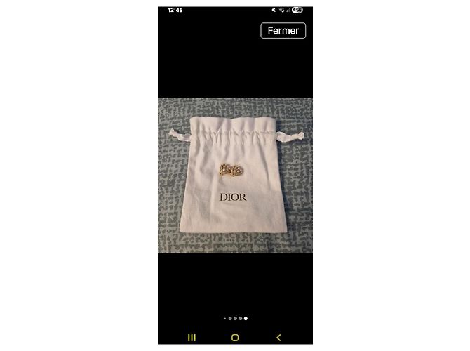 Dior Herz Clip-Ohrringe Perlen und Strass Golden - Ansicht 13