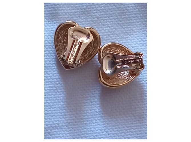 Dior Herz Clip-Ohrringe Perlen und Strass Golden - Ansicht 7