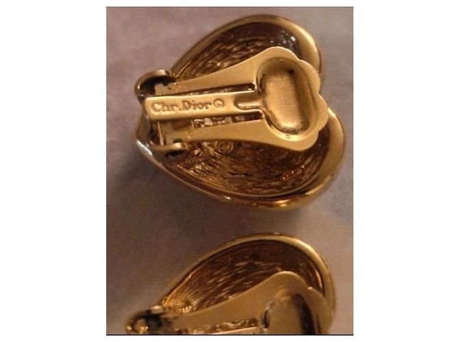 Dior Herz Clip-Ohrringe Perlen und Strass Golden - Ansicht 8