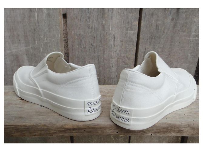 Autre Marque Baskets Slip-on Maison Kitsuné Blanches - vue 5