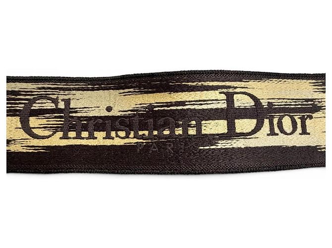 Borsa a tracolla in tela e pelle Christian Dior Marrone Nero Beige - vista 6