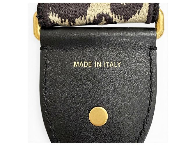 Borsa a tracolla in tela e pelle Christian Dior Marrone Nero Beige - vista 8