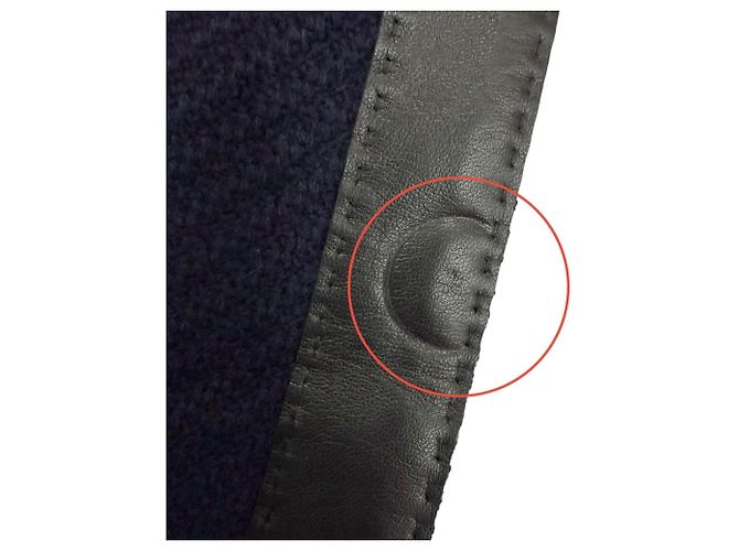 Hermès Hermes Schal aus Wolle und Kaschmir Marineblau - Ansicht 11