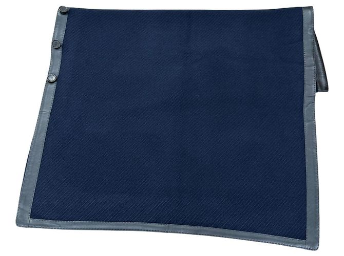 Hermès Hermes Schal aus Wolle und Kaschmir Marineblau - Ansicht 5