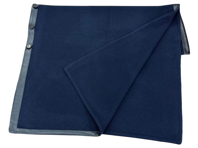 Hermès Hermes Schal aus Wolle und Kaschmir Marineblau - Ansicht 6
