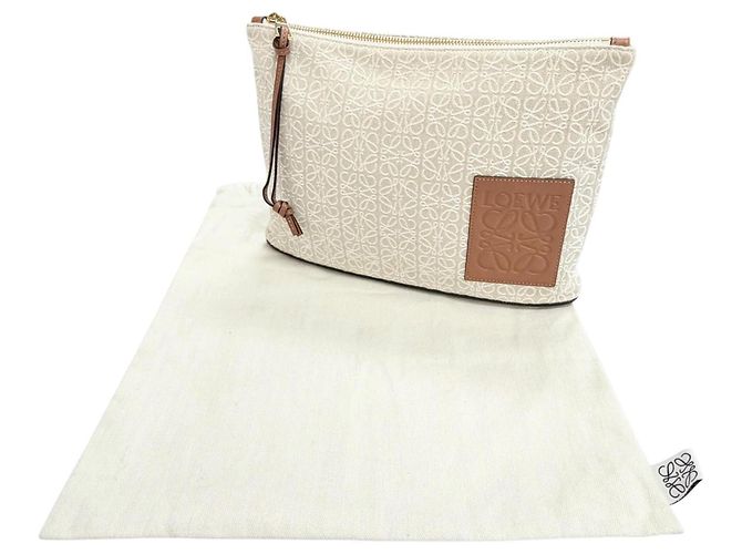 Clutch Oblong Loewe Marrone Beige - vista 2