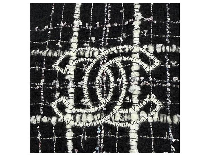 Timeless Stola/Sciarpa Chanel 23B in misto cashmere e seta Nero - vista 4