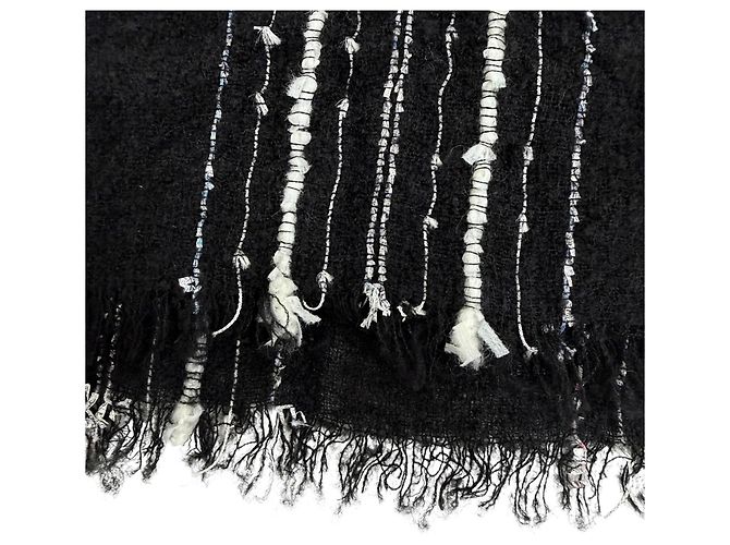 Timeless Stola/Sciarpa Chanel 23B in misto cashmere e seta Nero - vista 5