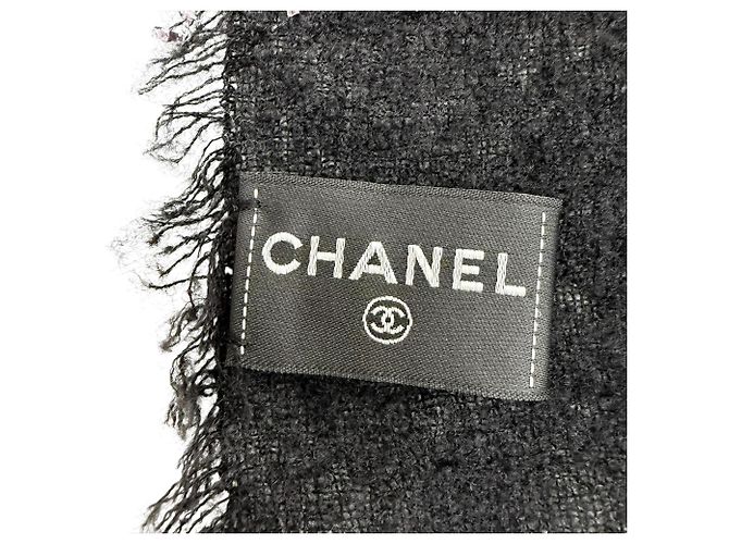 Timeless Stola/Sciarpa Chanel 23B in misto cashmere e seta Nero - vista 6