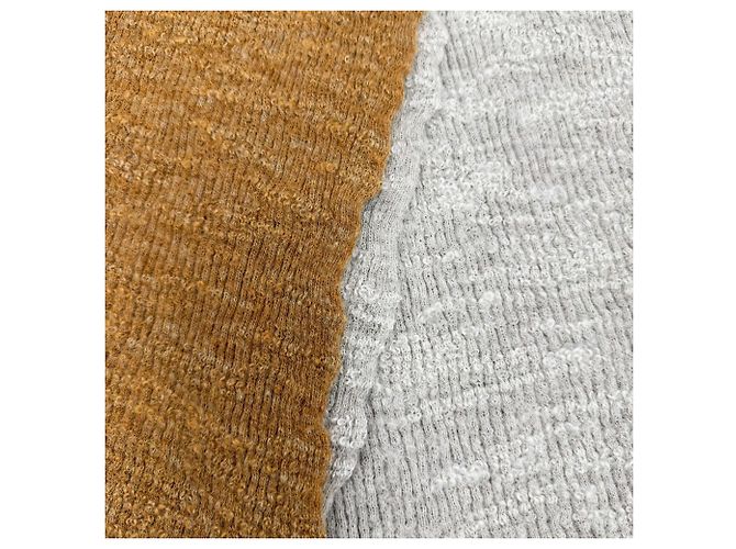 Timeless Stola Chanel in misto alpaca e lino Marrone Beige - vista 5