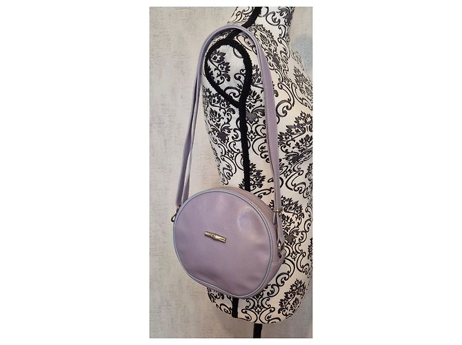 Longchamp Borsa a Tracolla Rotonda in Pelle Lavanda Porpora - vista 2