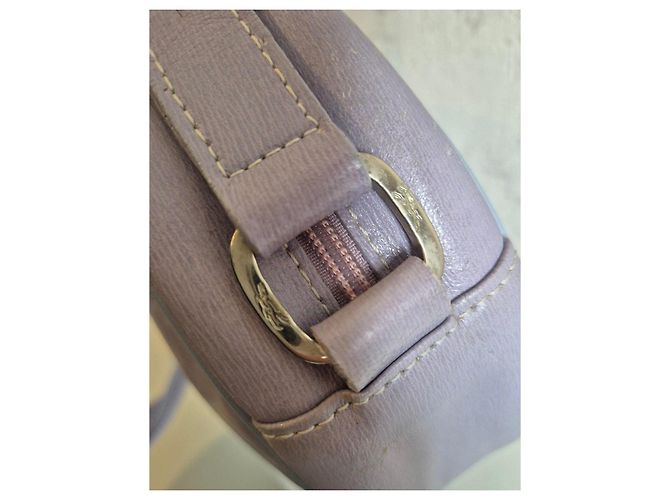 Longchamp Borsa a Tracolla Rotonda in Pelle Lavanda Porpora - vista 5