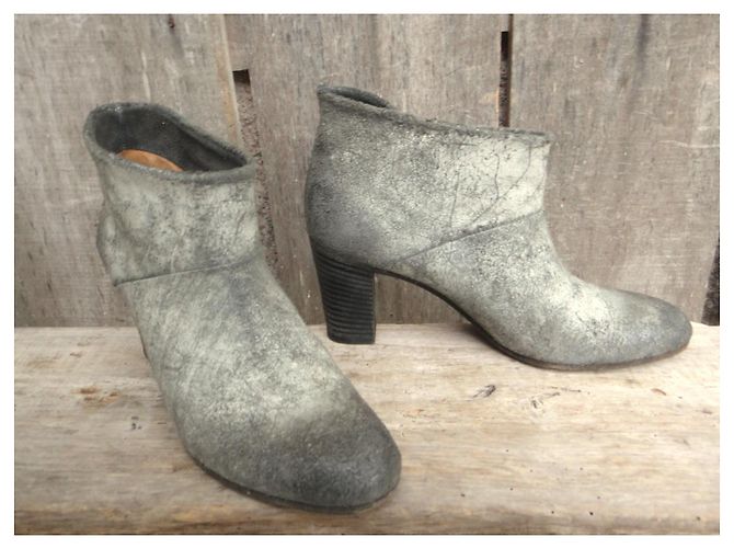 Maison Martin Margiela Maison Margiela Botins MM22 em Couro Cinza - vista 2