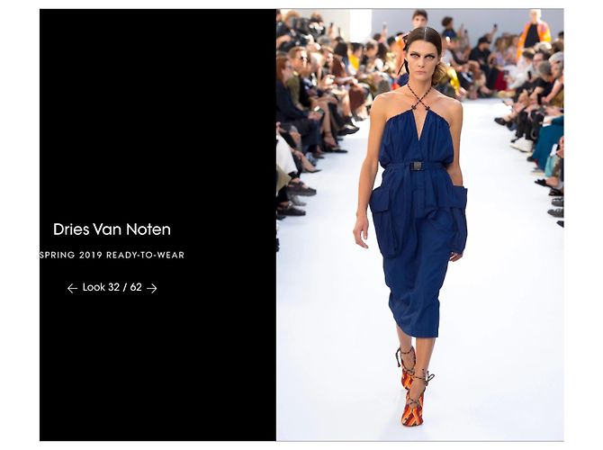 Vestido de algodón convertible Dries Van Noten Spring 2019 Runway | Look 7 & Look 32 Negro - vista 10