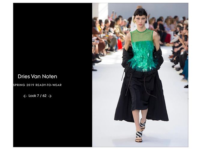 Vestido de algodón convertible Dries Van Noten Spring 2019 Runway | Look 7 & Look 32 Negro - vista 9
