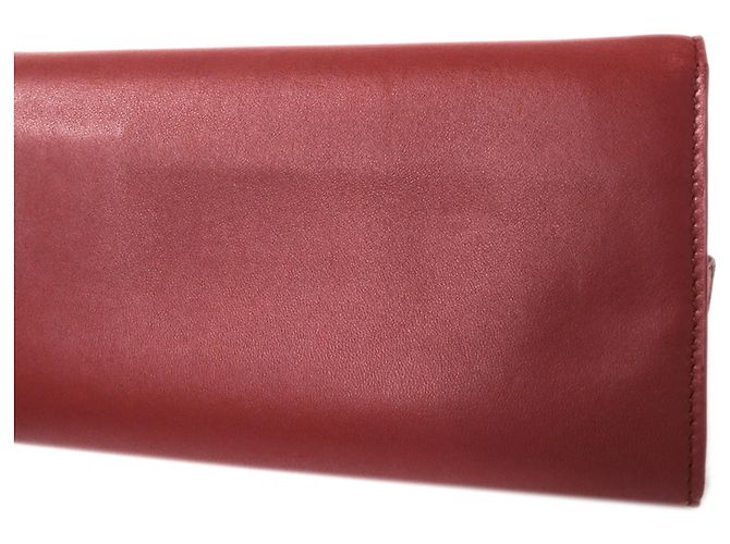Cartera de piel de doble pliegue Bottega Veneta Rosa Roja - vista 12