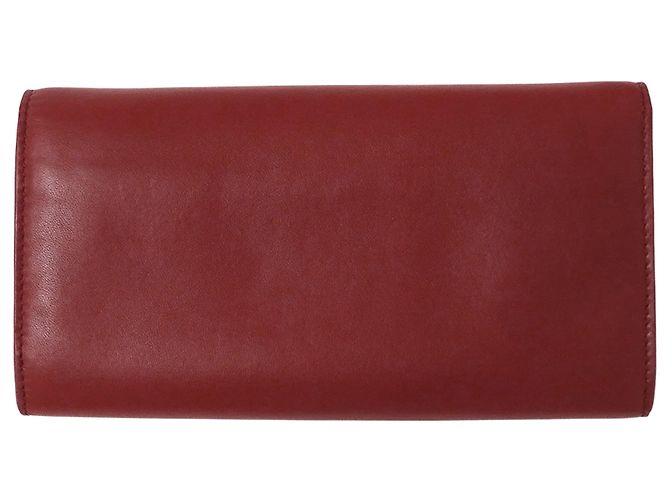 Cartera de piel de doble pliegue Bottega Veneta Rosa Roja - vista 2