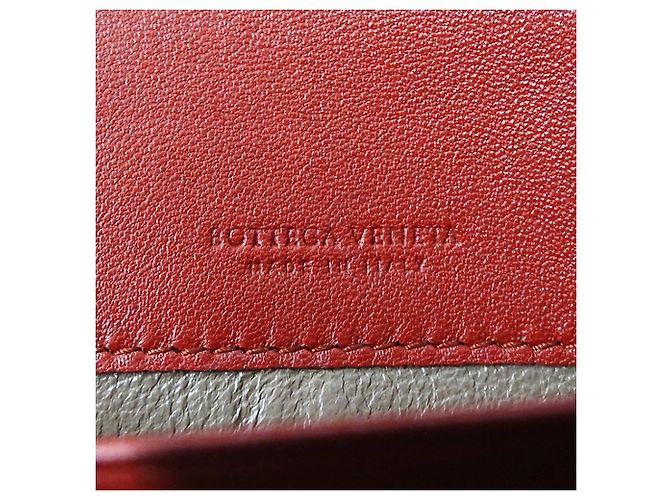 Cartera de piel de doble pliegue Bottega Veneta Rosa Roja - vista 5