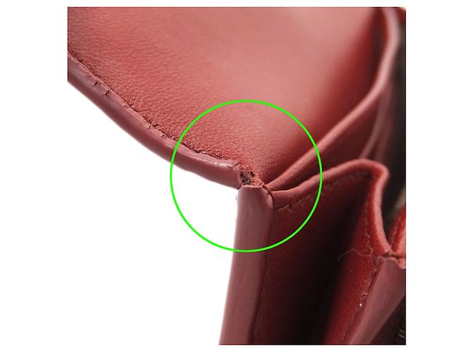 Cartera de piel de doble pliegue Bottega Veneta Rosa Roja - vista 8