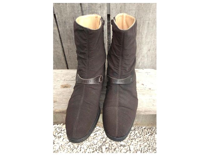 Céline CELINE vintage braune Canvas-Stiefel - Ansicht 3