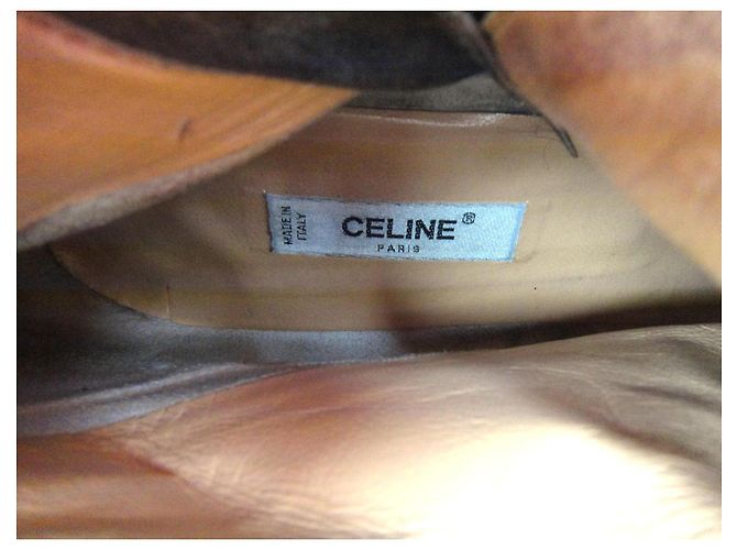 Céline CELINE vintage braune Canvas-Stiefel - Ansicht 6