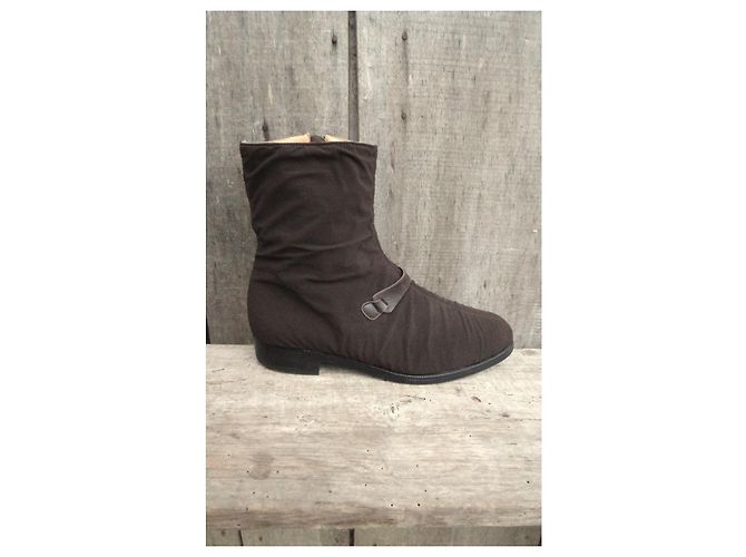 Céline CELINE vintage braune Canvas-Stiefel - Ansicht 9
