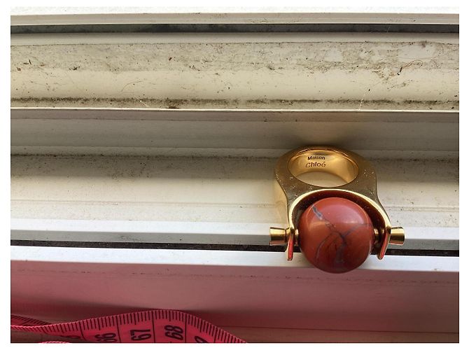 Chloé Ring mit braunem Marmorstein in Goldoptik Rot Golden - Ansicht 5