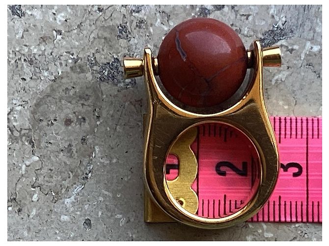Chloé Ring mit braunem Marmorstein in Goldoptik Rot Golden - Ansicht 6