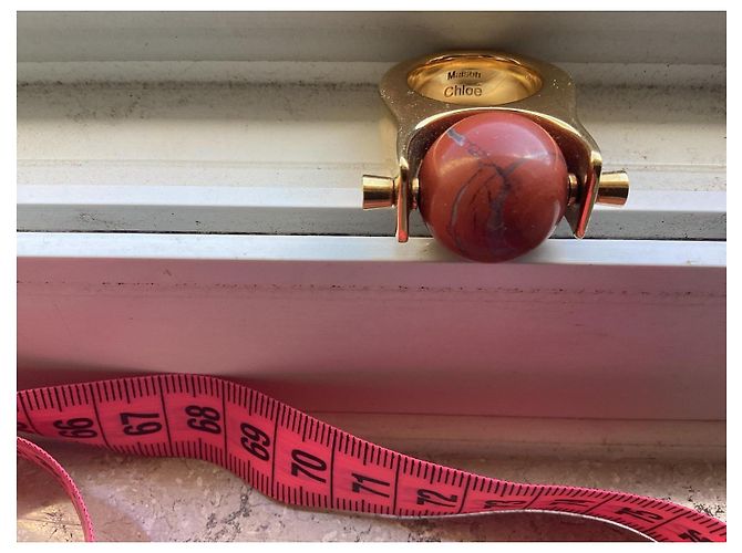 Chloé Ring mit braunem Marmorstein in Goldoptik Rot Golden - Ansicht 8