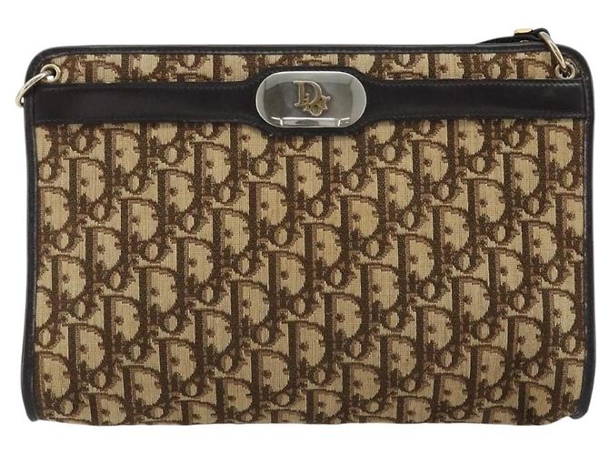 Borsa a tracolla Christian Dior Trotter Canvas Beige Auth ep15067 - vista 13