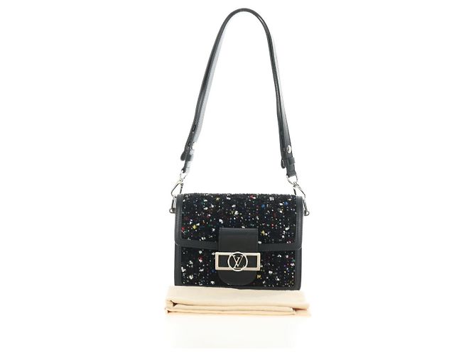 Borsa LOUIS VUITTON Daufine MINI Bag Tweed Black Silver M55491 LV Auth 189783SAM Nero Argento - vista 12