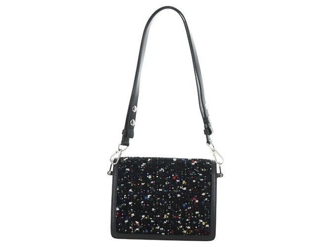 Borsa LOUIS VUITTON Daufine MINI Bag Tweed Black Silver M55491 LV Auth 189783SAM Nero Argento - vista 2