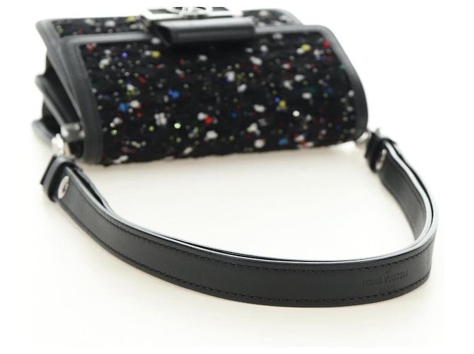 Borsa LOUIS VUITTON Daufine MINI Bag Tweed Black Silver M55491 LV Auth 189783SAM Nero Argento - vista 7
