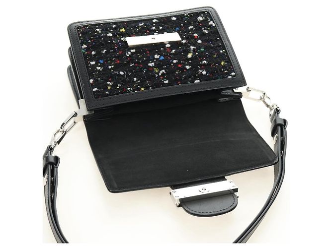 Borsa LOUIS VUITTON Daufine MINI Bag Tweed Black Silver M55491 LV Auth 189783SAM Nero Argento - vista 9