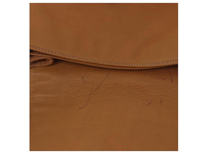 LOEWE Anagram Shoulder Bag Leather Beige Gold Auth 190988 D'oro - vista 10