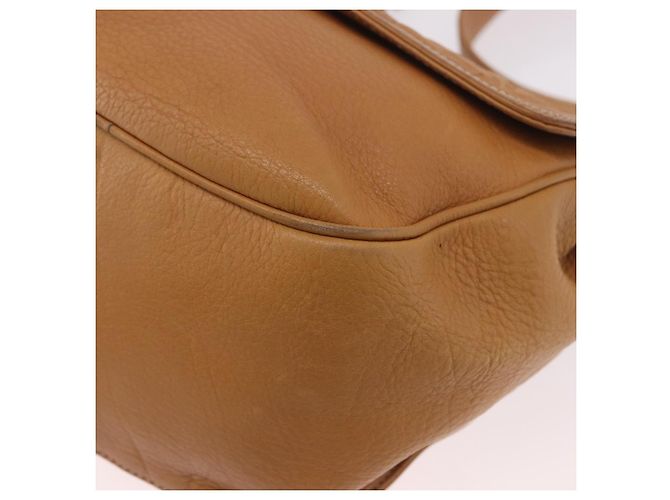LOEWE Anagram Shoulder Bag Leather Beige Gold Auth 190988 D'oro - vista 15