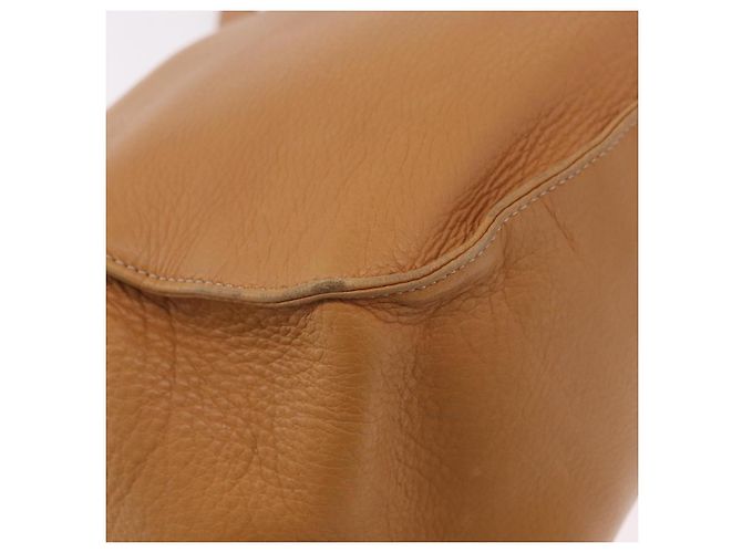 LOEWE Anagram Shoulder Bag Leather Beige Gold Auth 190988 D'oro - vista 16