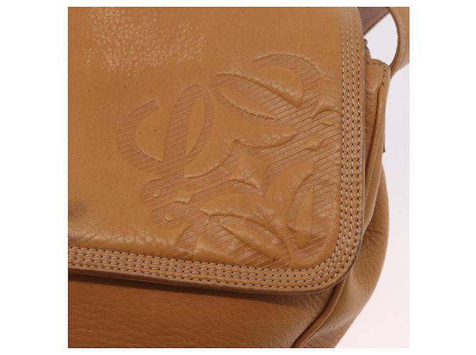 LOEWE Anagram Shoulder Bag Leather Beige Gold Auth 190988 D'oro - vista 18