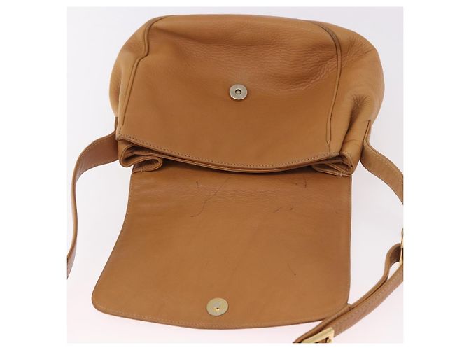 LOEWE Anagram Shoulder Bag Leather Beige Gold Auth 190988 D'oro - vista 19